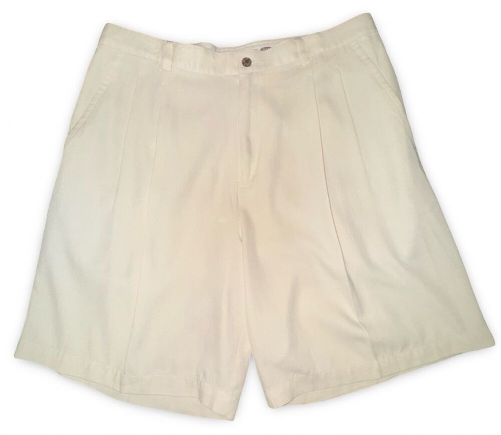 Joseph & Feiss Men’s 100% Silk Shorts Pleated Front, Sz 36